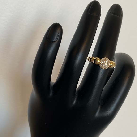 18K Real Gold Bubble Ring with Stone - Picture 13 of 16